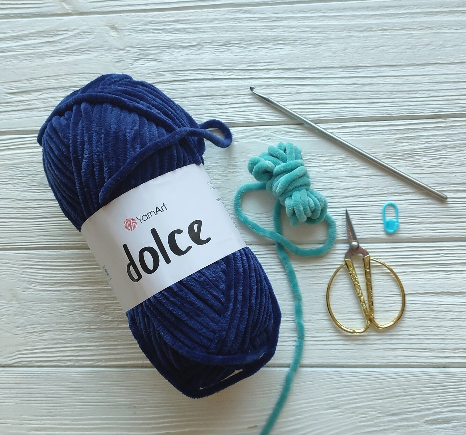 A photo of the materials and tools you will need. Stuffing not shown.